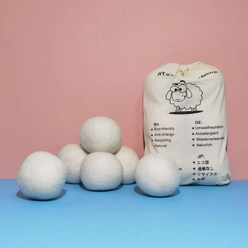 6 Boules de séchage en laine pour sèche-linge - Clean boutique